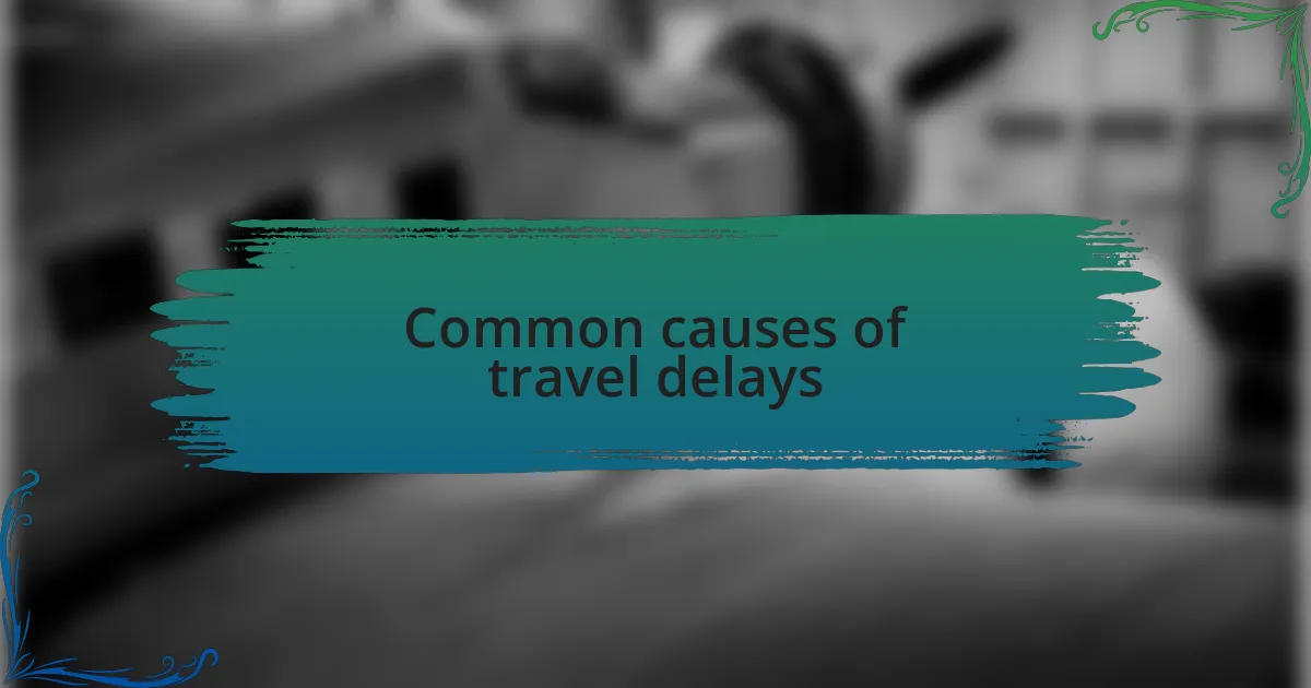Common causes of travel delays