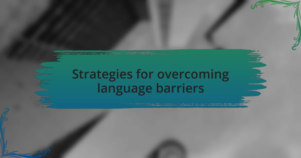 Strategies for overcoming language barriers