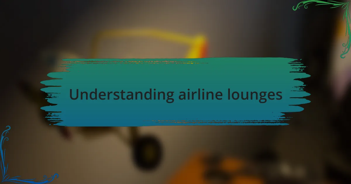 Understanding airline lounges